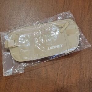 Lanney Beige Crossbody Waist Travel Bag Money Belt Fanny Pack RFID New